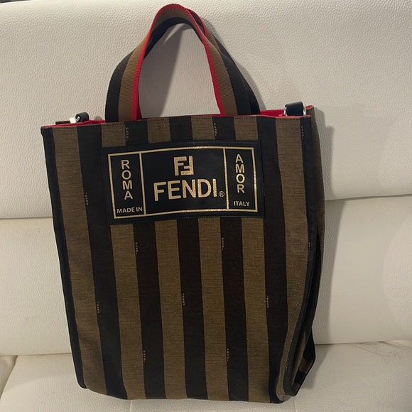Authentic Fendi Pequin striped bag. This can be unisex - Picture 3 of 13
